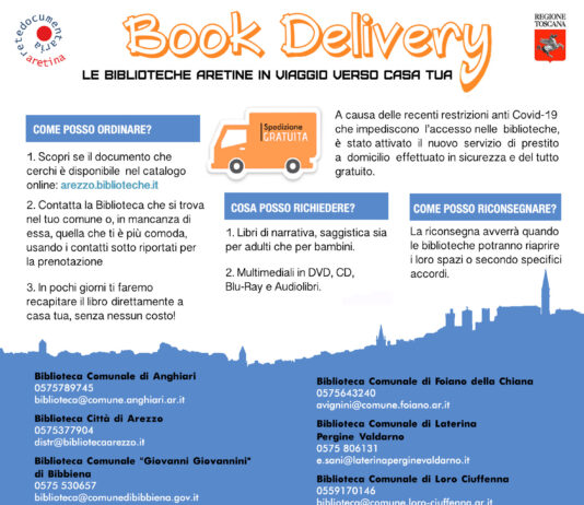 Il Delivery dei libri anche alla biblioteca di Sansepolcro