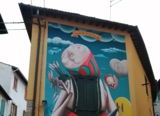 Omaggio a Michelangelo e Luca Pacioli, la palestra si presta all’arte