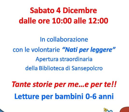 Sansepolcro: “Nati per leggere” torna sabato 4 dicembre