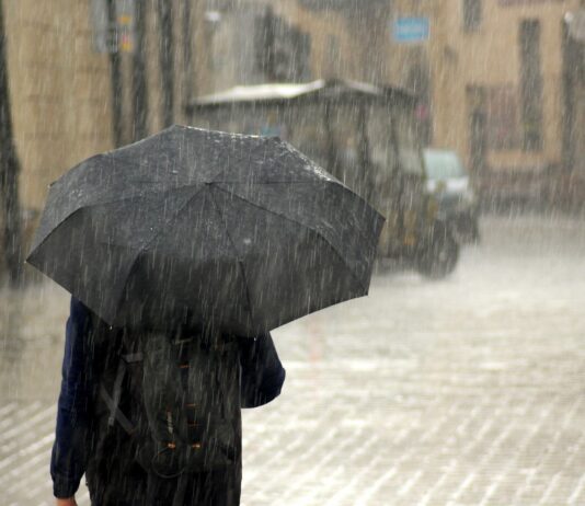 Codice giallo per pioggia e temporali per sabato 3 dicembre