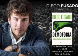 Diego Fusaro ospite a Città di Castello per la presentazione di Demofobia
