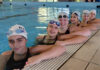 Le sincronette della Chimera Nuoto in vasca per il Saggio di Natale