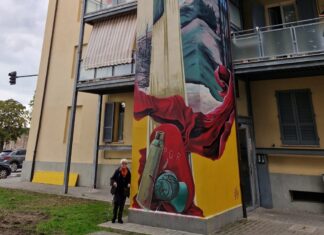 Taglio del nastro per i murales nelle case popolari di via Montefeltro a Sansepolcro