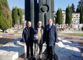 Delegazione slovena in visita al Sacrario del cimitero di Sansepolcro