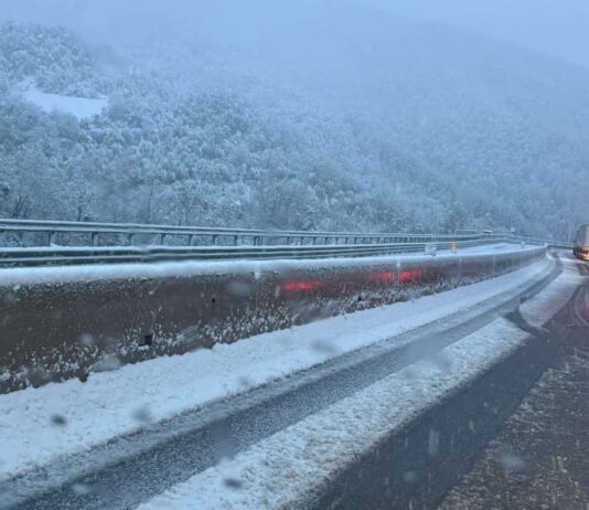 Neve sul Verghereto, chiuso tratto della E45